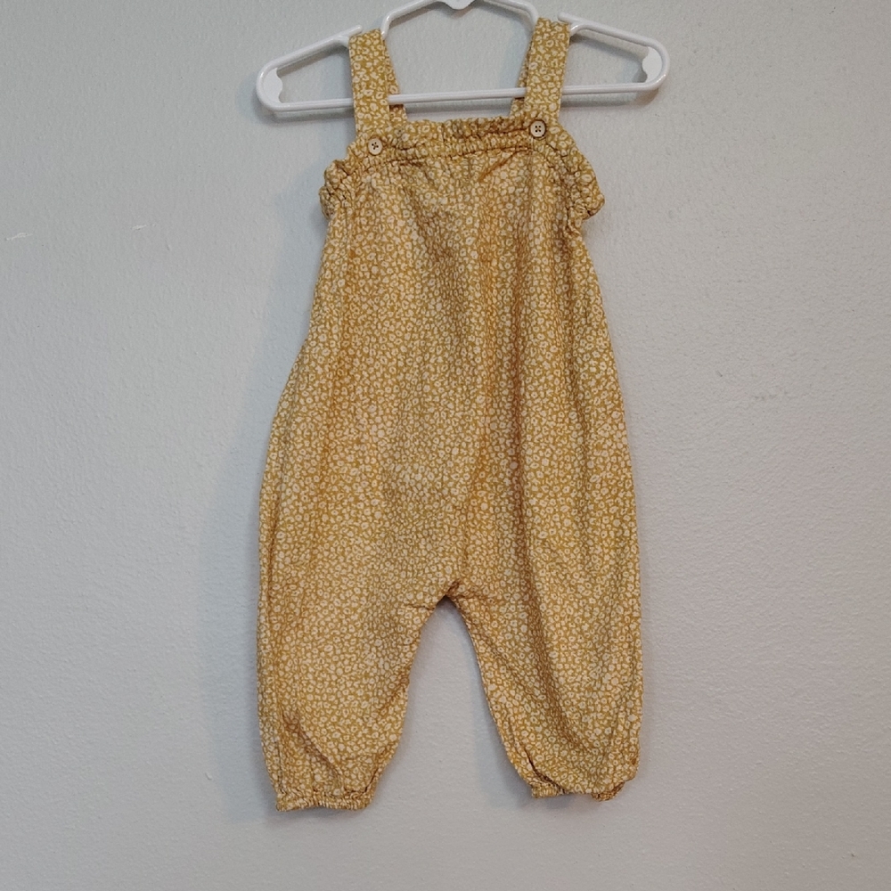 Zara Kids Mustard Floral Overalls